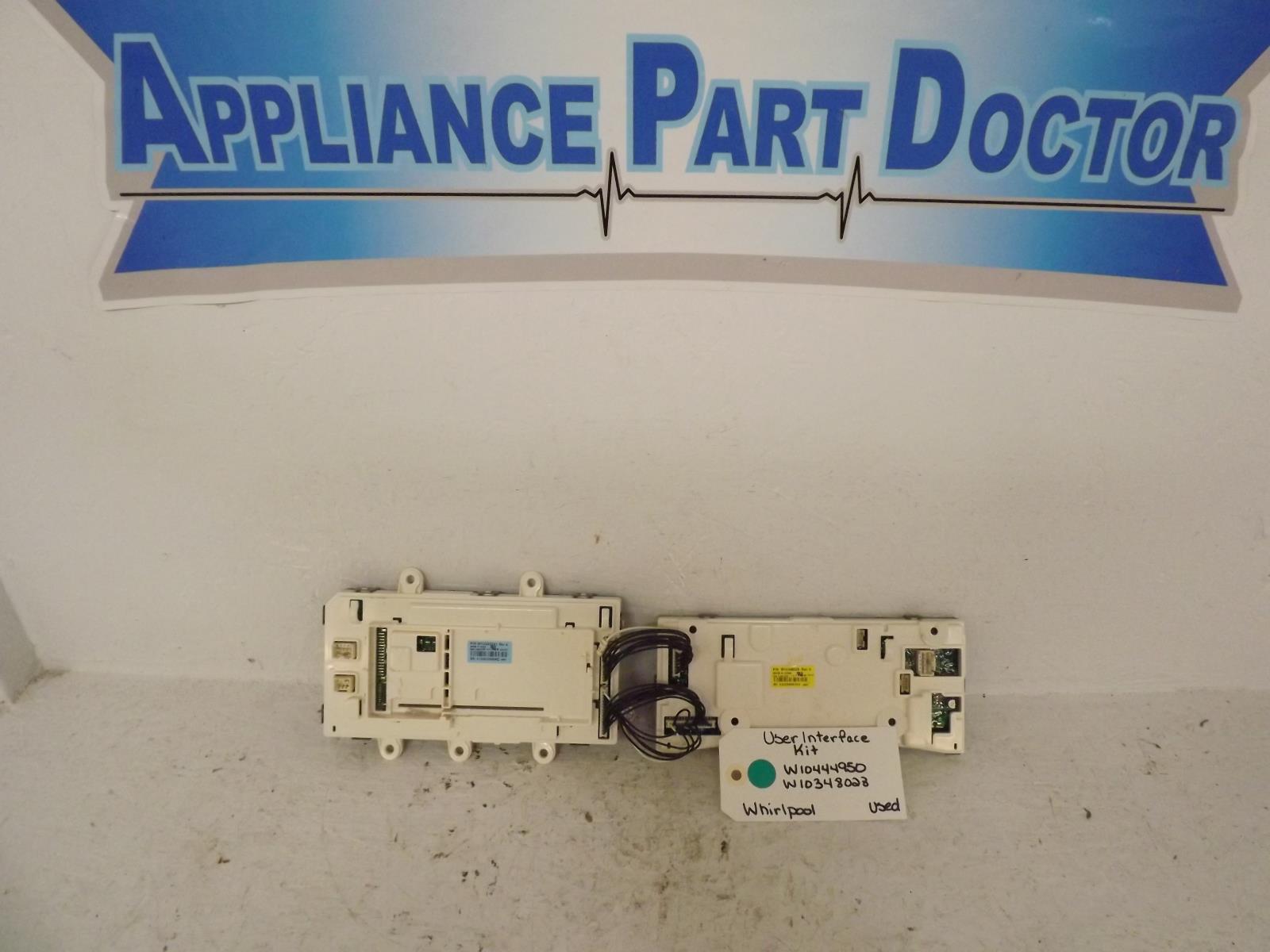 Whirlpool Dryer W10444950 W10348028 W10352341 User Interface Kit Used Whirlpool Dryer W10444950 W10348028 W10352341 User Interface Kit Used